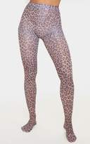 Thumbnail for your product : PrettyLittleThing Brown Leopard Tights