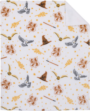 Warner Brothers Warner Bros. Harry Potter Baby Blankets White, Gold, and Tan Super Soft Sherpa Baby Blanket