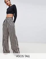 Thumbnail for your product : ASOS Tall DESIGN Tall tailored stripe statement wide leg trousers
