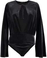 Thumbnail for your product : boohoo Plunge Tie Front Wide Sleeve Bodysuit