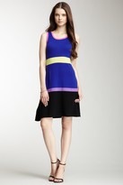 Thumbnail for your product : Autumn Cashmere Striped Colorblock Cashmere Flared Dress