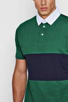 Thumbnail for your product : boohoo Short Sleeved Rugby Polo With Chest Panel