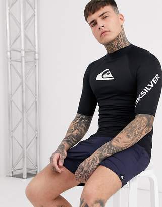 Quiksilver All Time short sleeve rash guard in black