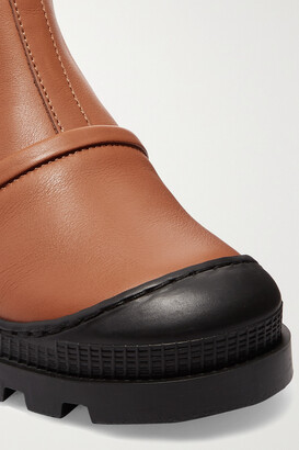 Loewe Rubber-trimmed Leather Chelsea Boots - Brown