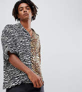 Thumbnail for your product : Reclaimed Vintage inspired spliced animal print shirt