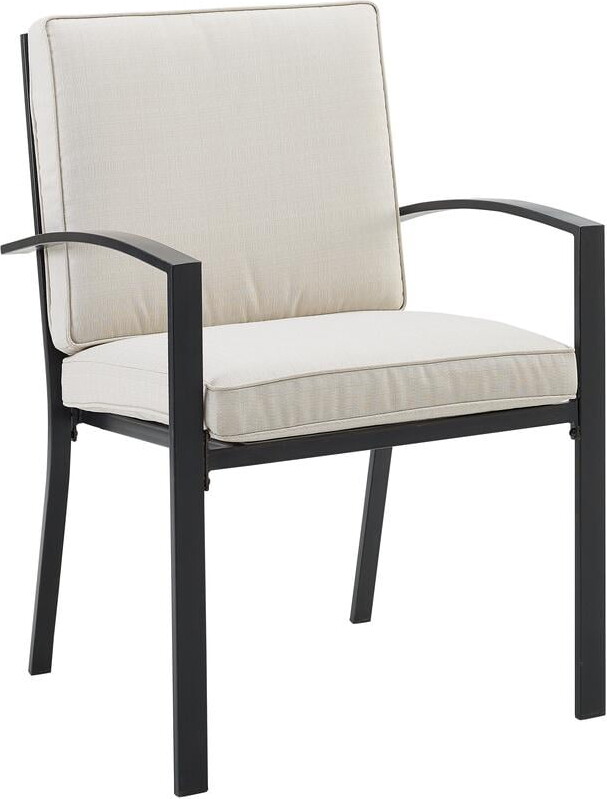 Crosley Furniture Kaplan Fabric Outdoor Dining Chair Set in Oatmeal (Set of 2)