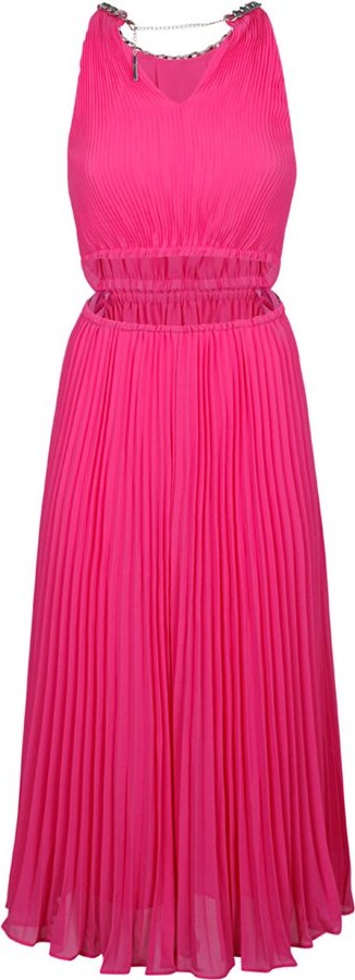 MICHAEL Michael Kors Cut-Out Sleeveless Pleated Midi Dress