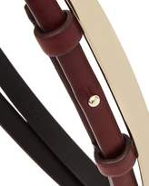 Thumbnail for your product : Reiss Broadway Curved Metal Bar Leather Belt