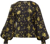 Thumbnail for your product : Emilia Wickstead Margot Floral-print Georgette Blouse - Black Yellow