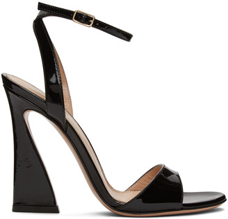 Gianvito Rossi Black Ankle Strap Curved Heels
