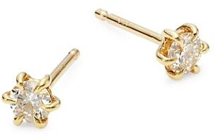 Ila Kyndall 14K Yellow Gold & Diamond Stud Earrings