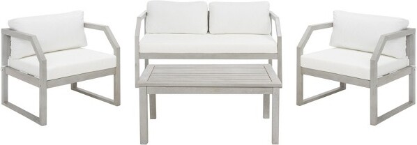 Safavieh Dren4PieceLivingSet-Indoor/Outdoor-PAT7067-Grey/Beige