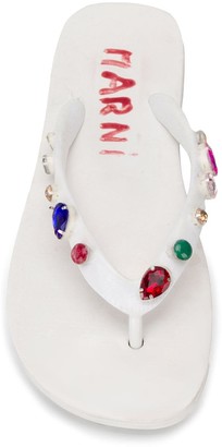 Marni Crystal-Embellished Flip Flops