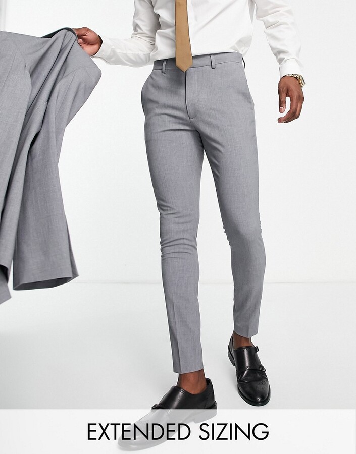 Shop WES Formals Grey Ultra-Slim Fit Trousers Online – Westside