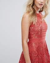 Thumbnail for your product : Little Mistress Lace Panelled Skater Dress