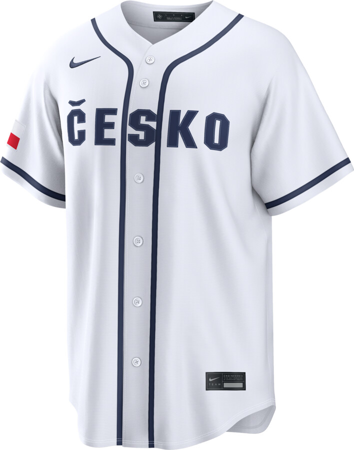 Nike Czech Republic National Baseball Team 2026 World Baseball Classic Men's Stadium Jersey in White | RE260GZ7WCZ-UFA
