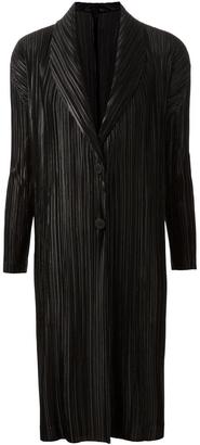 Issey Miyake Pleats Please By pleated long coat