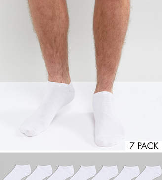 ASOS Design DESIGN trainer socks in white 7 pack