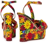 Thumbnail for your product : Charlotte Olympia Miranda Frida print wedge sandals