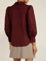 Thumbnail for your product : See by Chloe Broderie Anglaise Cotton Poplin Blouse - Womens - Burgundy