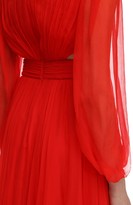 Thumbnail for your product : Alexander McQueen Maxi Round Silk Crepe Dress W/bow