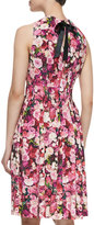 Thumbnail for your product : Kate Spade Sleeveless Rose-Print Back-Tie Dress