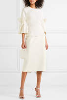 Thumbnail for your product : Roksanda Tulle-trimmed Crepe Pencil Skirt - Ivory