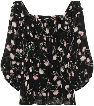 By Ti Mo Ruffle-trimmed Floral-print Fil Coupe Woven Blouse