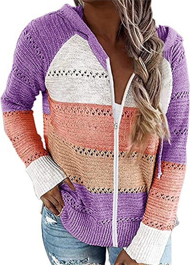 Lxitoler Knitted Sweater Womens Halloween Long Sleeve Womens Sweatshirt Women Zip Up Hoodie Cute Sweaters for Women Trendy Womens Sweatshirts with Hood Jackets for Women Casual Family Sweatshirt