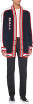 Thumbnail for your product : Balmain Logo-Embroidered Striped Cotton-Blend Cardigan