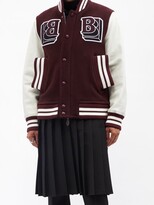 Thumbnail for your product : Burberry Logo-patch Leather-trim Wool-blend Varsity Jacket - Red