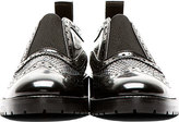 Thumbnail for your product : Christopher Kane Navy Snakeskin Print Wingtip Derby Shoes