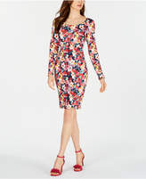 Thumbnail for your product : Betsey Johnson Floral-Print Long-Sleeve Sheath Dress