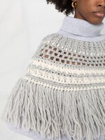 Thumbnail for your product : Fabiana Filippi Draped-Tassel Roll-Neck Knitted Jumper