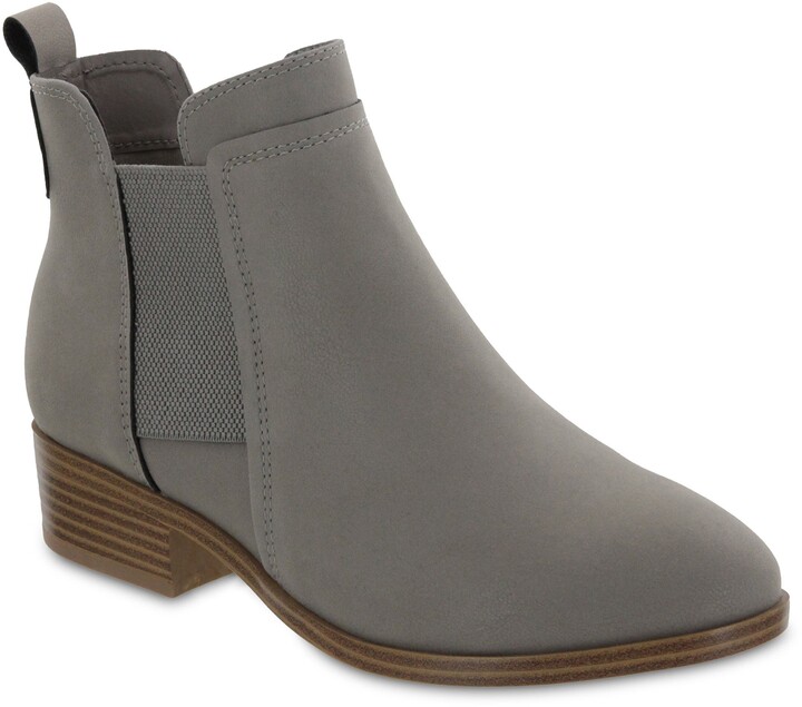 gray booties low heel