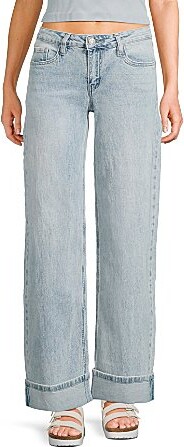 YMI Jeanswear Low Rise Loose Fit Cuffed Wide Leg Jeans