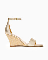 metallic wedge heels