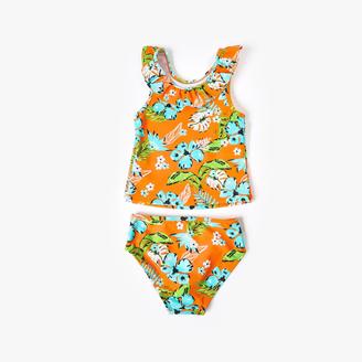 Sears Little Girls' 2-Piece Tropical Print Swimsuit