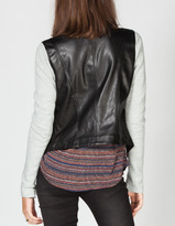 Thumbnail for your product : BB Dakota French Terry Sleeve Womens Faux Leather Blazer