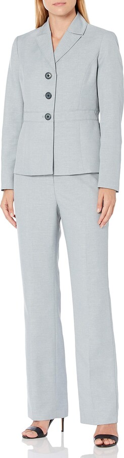 Le Suit Womens Tonal Stripe 1 Button Notch Lapel Pant Suit Le Suit Women's Suits 50036575-6BF 