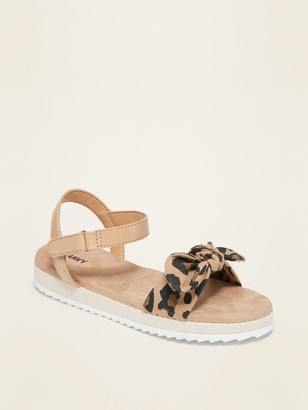 leopard bow tie sandals