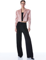 Thumbnail for your product : Alice + Olivia Shan Cropped Ruched Sleeve Blazer