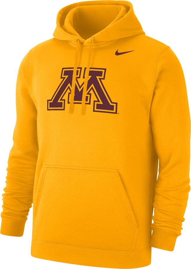 Nike Men's Minnesota Golden Gophers Gold Club Fleece Logo Pullover Hoodie, Medium, Yellow