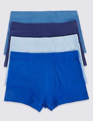 Marks and Spencer 4 Pack Cotton Trunks with Stretch (18 Months - 16 Years)