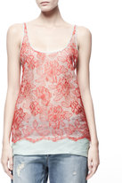 Thumbnail for your product : Stella McCartney Heirloom Floral Lace-Overlay Tank, Chili