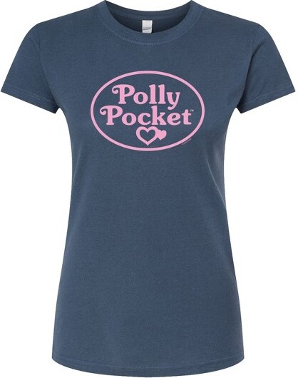 Polly Pocket Women'sPollyPocketPollyPocketPinkLogoFittedGraphicT-Shirt-Indigo-Large