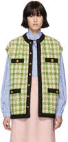 Thumbnail for your product : Gucci Green and Beige Tweed Button Vest