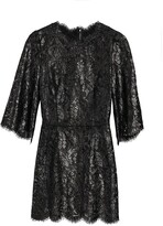 Thumbnail for your product : Dolce & Gabbana Metallic Lace Scalloped-Trim Dress