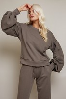 Thumbnail for your product : Little Mistress Grey Balloon Sleeve Sweatshirt Loungewear Co-ord