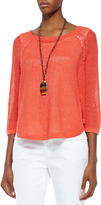 Thumbnail for your product : Eileen Fisher 3/4-Sleeve Sweater Box Top, Women's